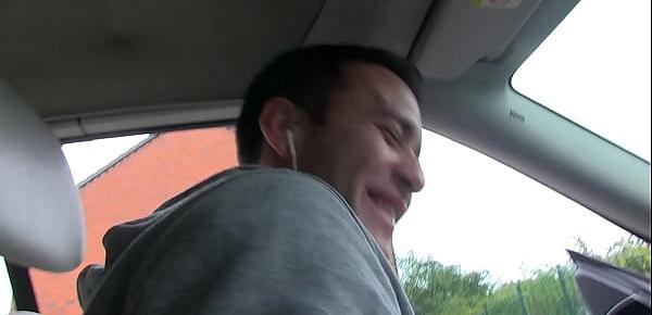  Bustyeager for cock starts masturbating in the car waiting forcocks